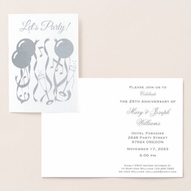 Personalizado de tiempo fiesta Invitación a 25 año (Demostración)