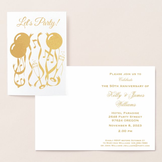 Personalizado de tiempo fiesta Invitación a 50 año (Demostración)