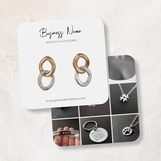 Personalizado de tipografía moderna Foto plaza Ear (Modern Typography Custom Photo Square Earring
)