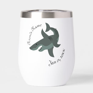 Personalizado de un asustado gran tiburón
