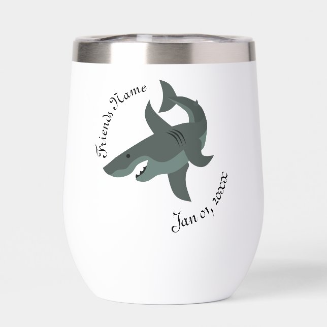 Personalizado de un asustado gran tiburón (Trasero)