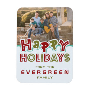 Personalizado de vacaciones felices imán de fotos