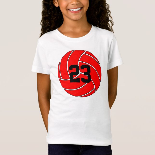 Personalizado de Voleibol Rojo Jugador Jersey Núme (Anverso)