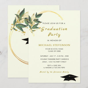 Personalizado deja plantilla de invitación a gradu