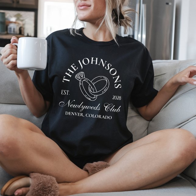 Personalizado del Club de Newlyweds Camisetas de l (custom wedding gift, anniversary shirts for couples, matching newlywed tees, custom bride shirts,)