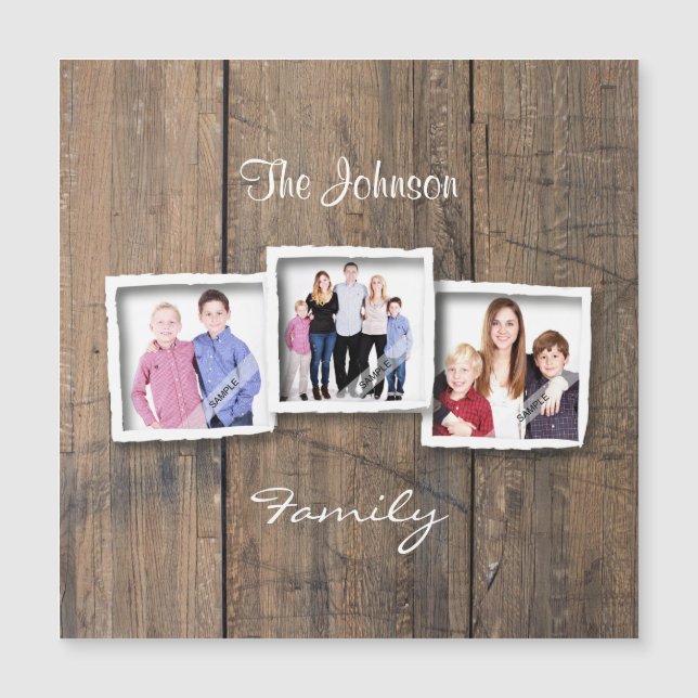 Personalizado del Collage de fotos Rustic Wood (Anverso)