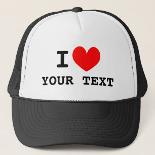 Personalizado del corazón Me encanta el sombrero