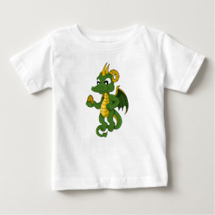 Personalizado del dragón verde bebé camiseta