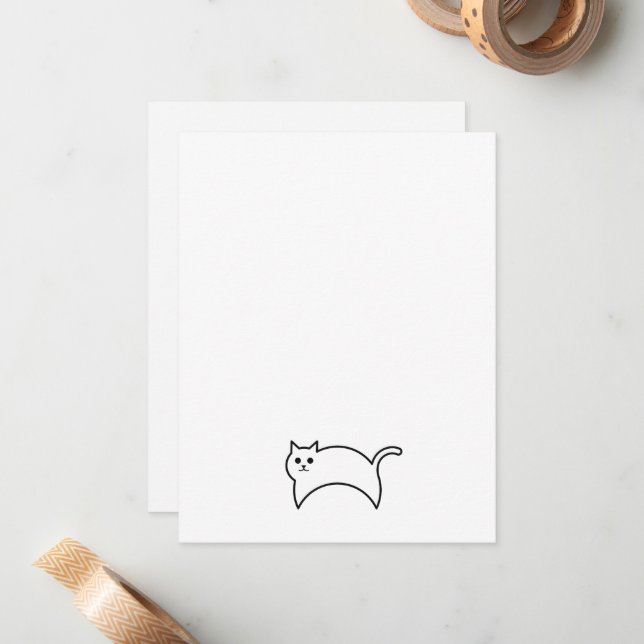 Personalizado del gato Gracias Nota para el amante (Anverso/Reverso In Situ)