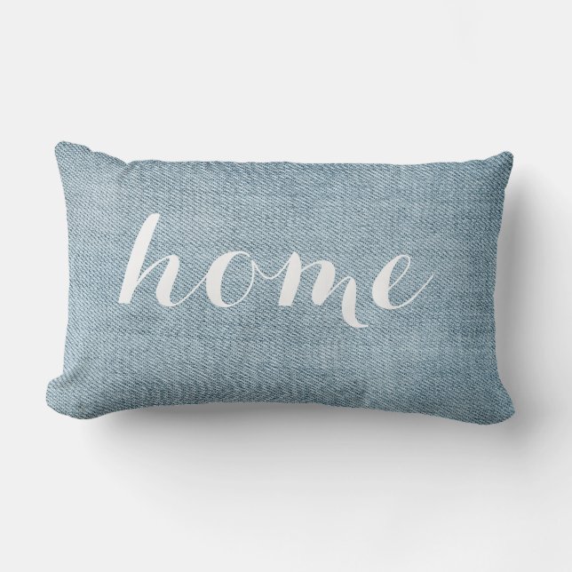 Personalizado del hogar de almohada azul Denim Fot (Anverso)