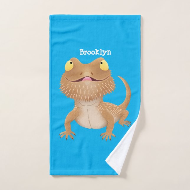 Personalizado del lagarto de dragón barbudo (Toalla de mano)