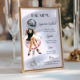 Personalizado del menú del bar del Chica de cóctel