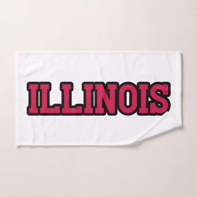 Personalizado Del Orgullo De Illinois (Toalla de mano)