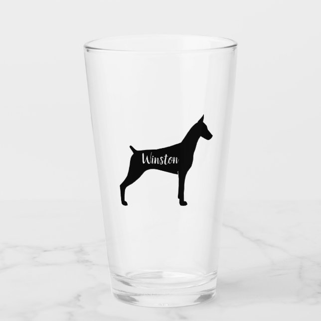 Personalizado del perro de Dobe de la silueta del (Anverso)