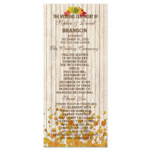 Personalizado del Programa de Boda Caída de Madera