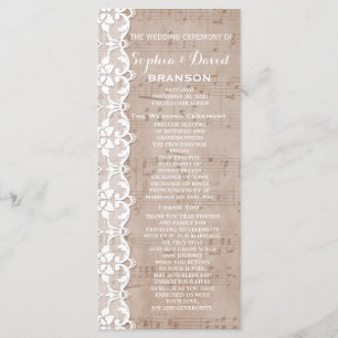 Personalizado del programa de bodas de encaje y ho