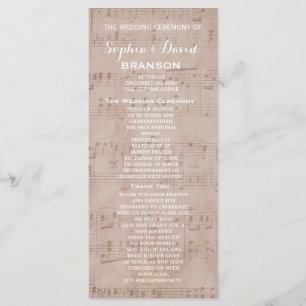 Personalizado del programa de bodas de hojas de mú
