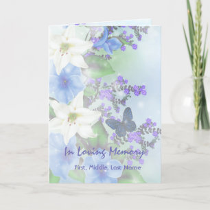 Personalizado del programa funeral Flores moradas