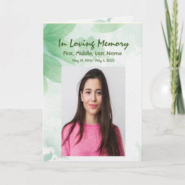 Personalizado del Programa Funeral Foliage Hojas B (Anverso)