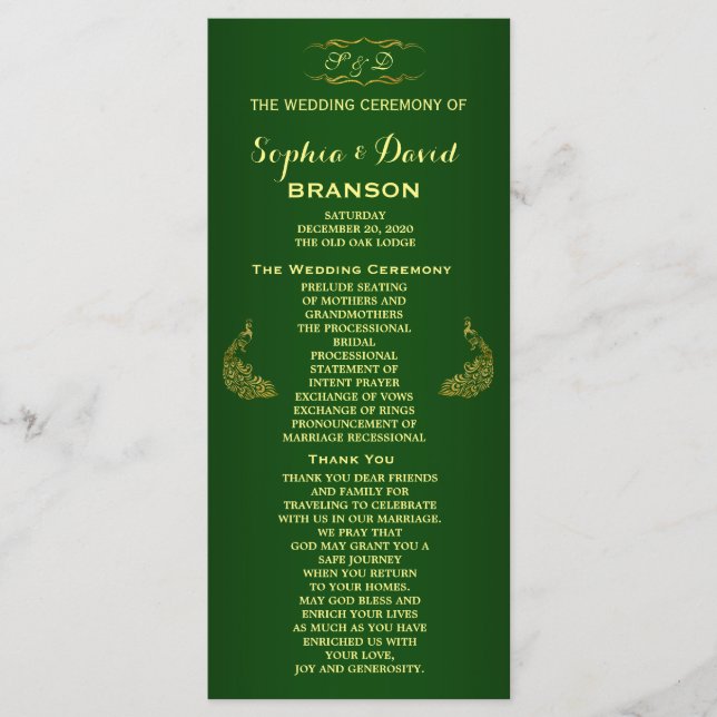 Personalizado del programa Royal Green Gold Peacoc (Anverso)