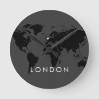 Personalizado del reloj mundial elegante zona hora