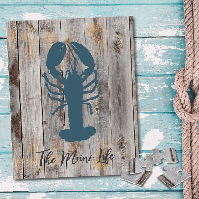Personalizado del rompecabezas del Pallet Rústico (Personalize "The Maine Life" Puzzle! Perfect for your beach house.)