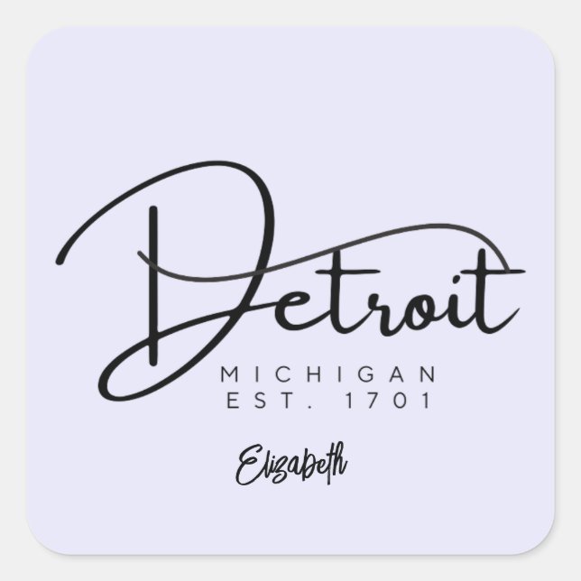 Personalizado Detroit Lavender Pegatina (Anverso)
