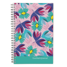 Personalizado diario de gratitud floral bonito ros