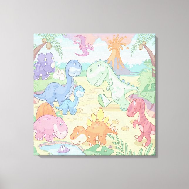 Personalizado Dinosaurio envuelto lienzo (Anverso)