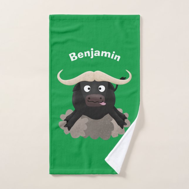 Personalizado divertida de búfalo de agua corrient (Toalla de mano)