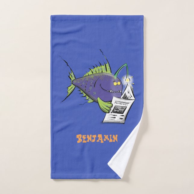 Personalizado divertida de pescados y mariscos (Toalla de mano)