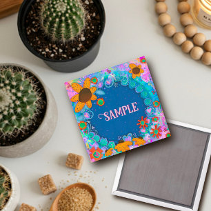 Personalizado divertido flores amarillas imán de i