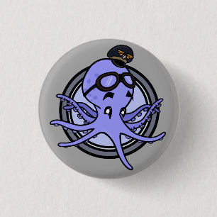 Personalizado DIVERTIDO OCTOPUS BOTÓN DE RETROCESO