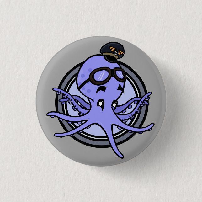 Personalizado DIVERTIDO OCTOPUS BOTÓN DE RETROCESO (Anverso)