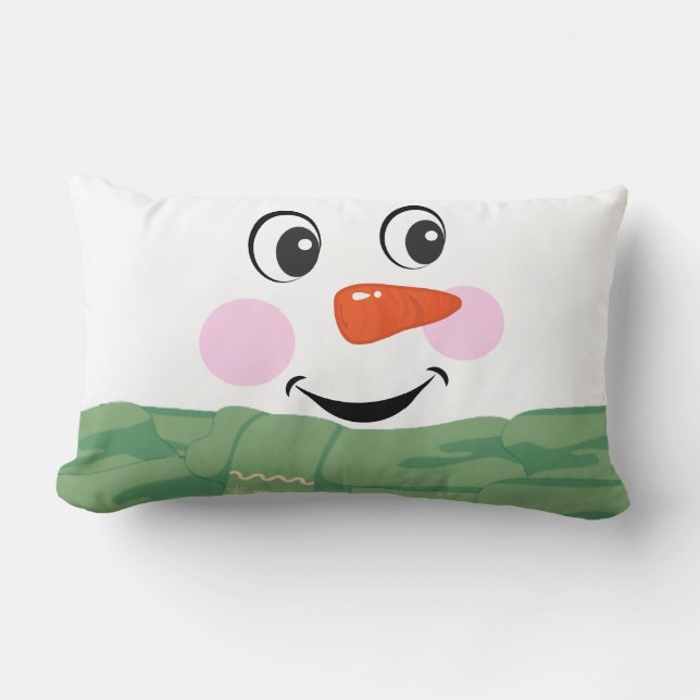 Personalizado divertido Snowman con almohada lumba (Anverso)