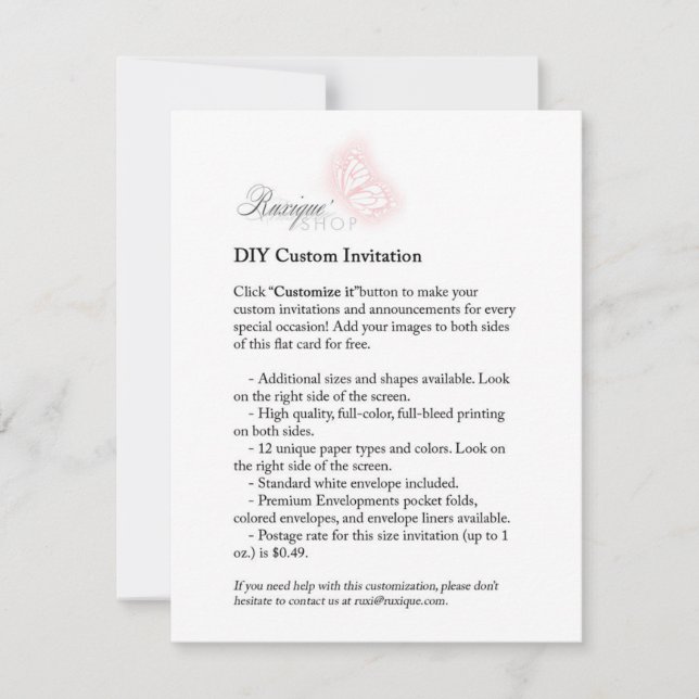 PERSONALIZADO DIY 4.25x5.5 RSVP Gracias Tarjeta Im (Anverso)