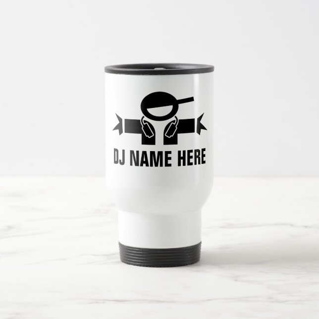 Personalizado DJ Disk Jockey taza de viaje para DJ (Centro)