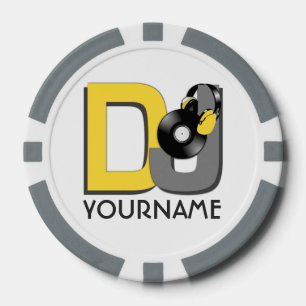 PERSONALIZADO DJ monograma fichas de póker