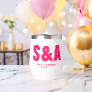 Personalizado Doble Sombra Monograma Favor de Boda