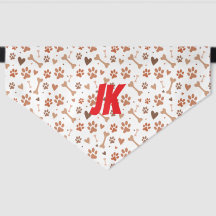 Personalizado Dog Bandana con nombres iniciales