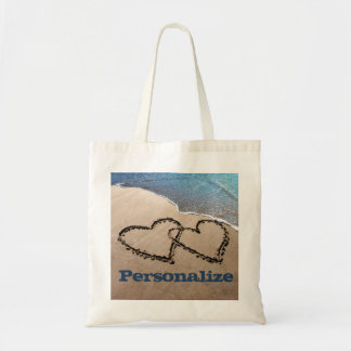 Personalizado Dos Corazones En La Bolsa De La Aren