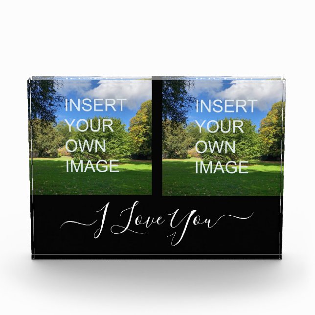 Personalizado Dos Foto Que Te Amo Script (Anverso)