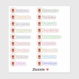 Personalizado Dragón Cute Pegatinas de nombres múl