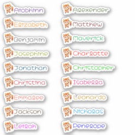 Personalizado Dragón Cute Pegatinas de nombres múl