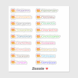 Personalizado Dragón Cute Pegatinas de nombres múl