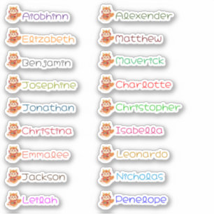 Personalizado Dragón Cute Pegatinas de nombres múl