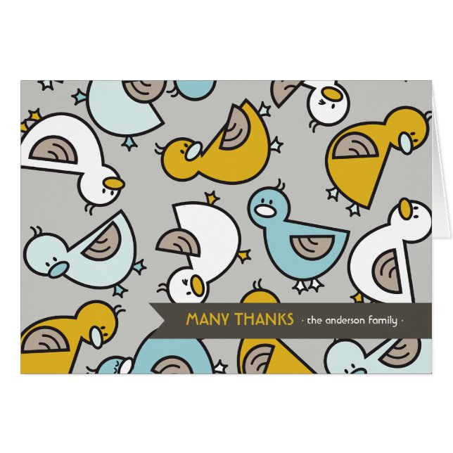 Personalizado Ducks Baby Anuncio Gracias (Anverso (Horizontal))