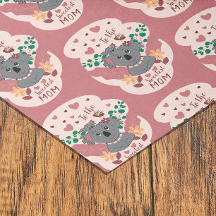 Personalizado dulce koala mamá y papel de tejido r