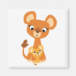 Personalizado dulce Madre León y imán cúbico