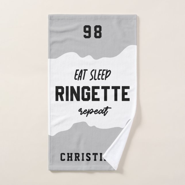 Personalizado Eat Sleep Ringette Repeat Ringette P (Toalla de mano)